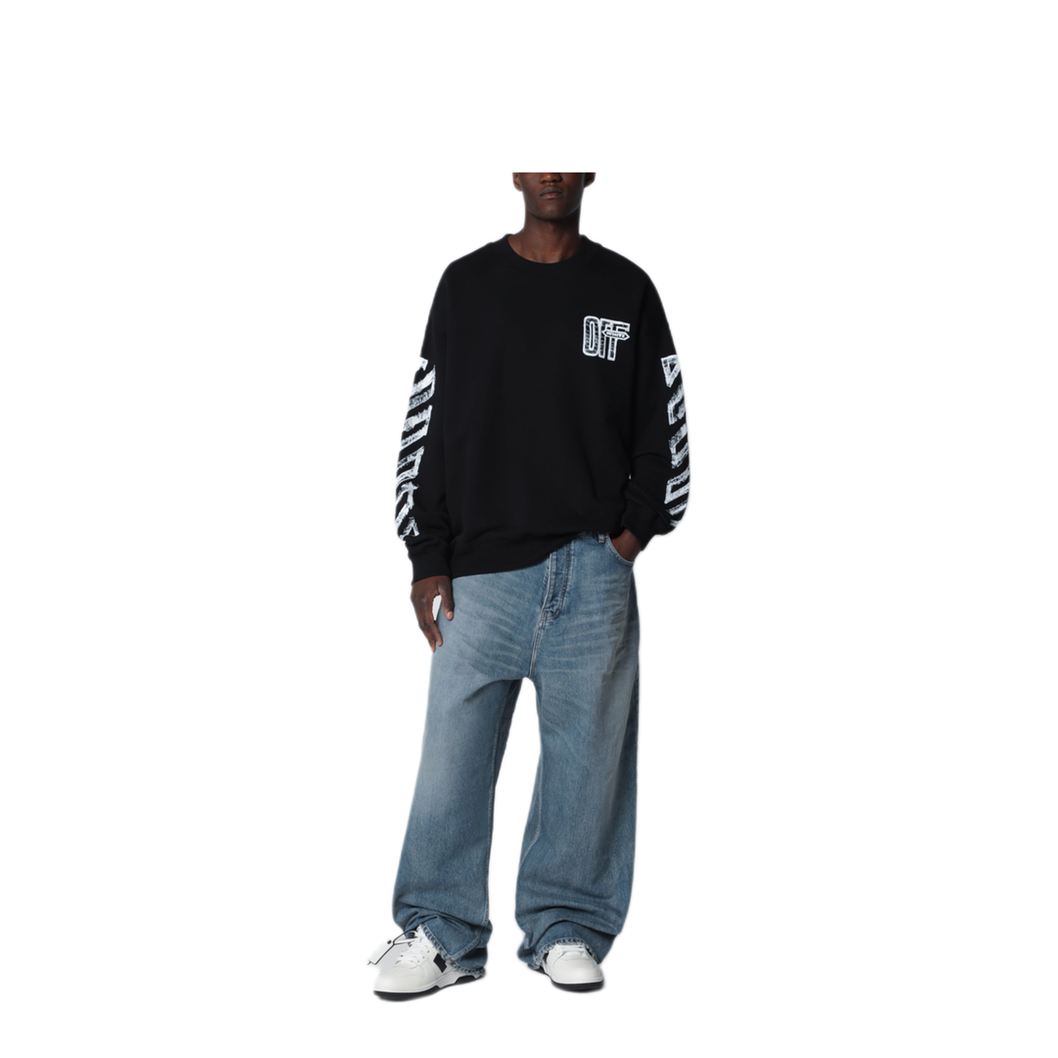 MAYFEYR -  - Black Motion Arrow Skate Cotton Sweatshirt - OMBA054F26FLE0070001