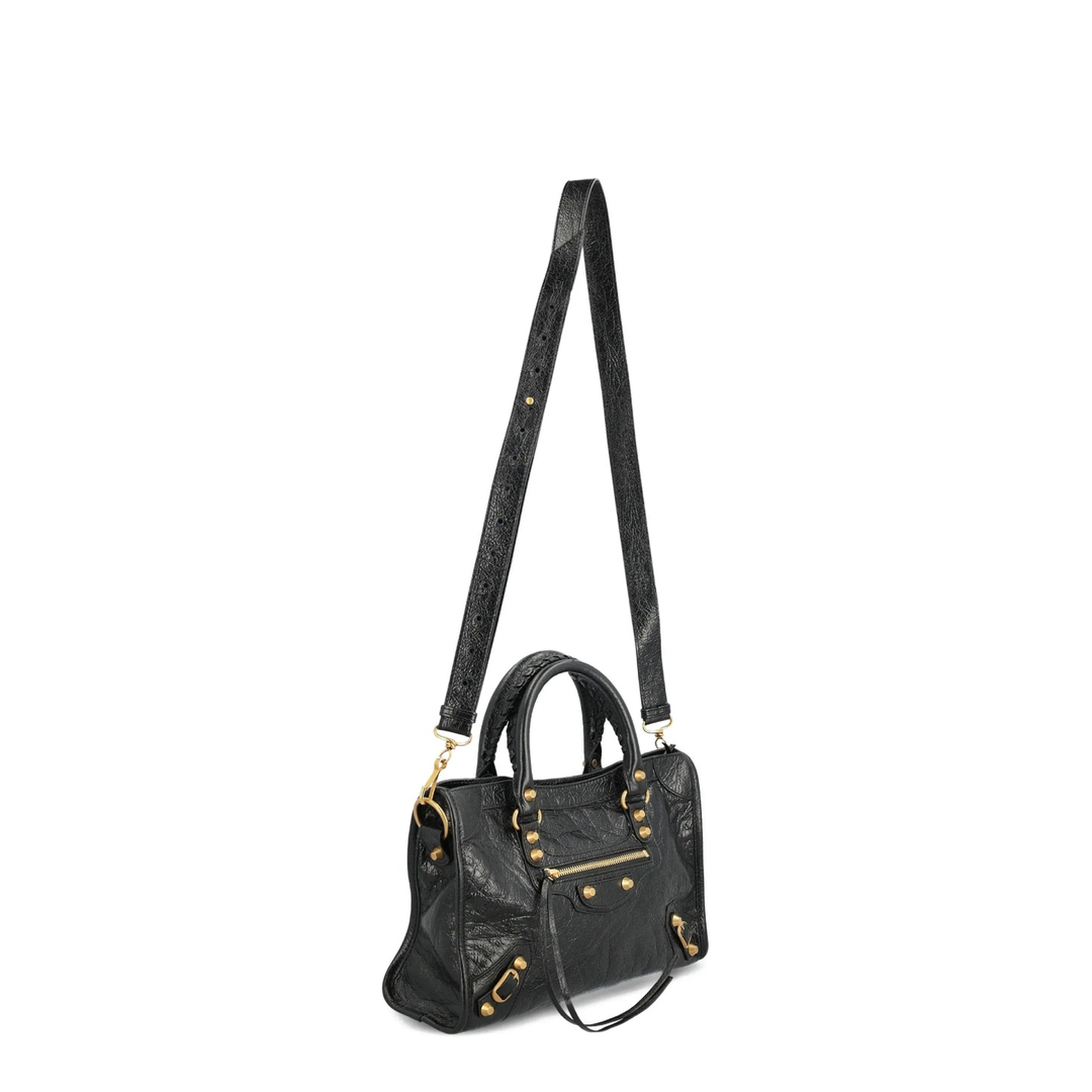 Le City Small Arena Storico Lambskin Shoulder Bag - Black