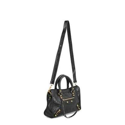 Le City Small Arena Storico Lambskin Shoulder Bag - Black