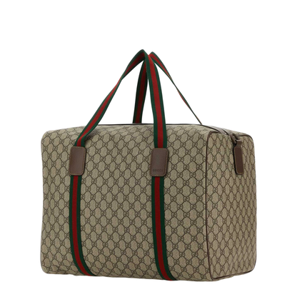 Ophidia Medium Leather Duffel Bags - Beige