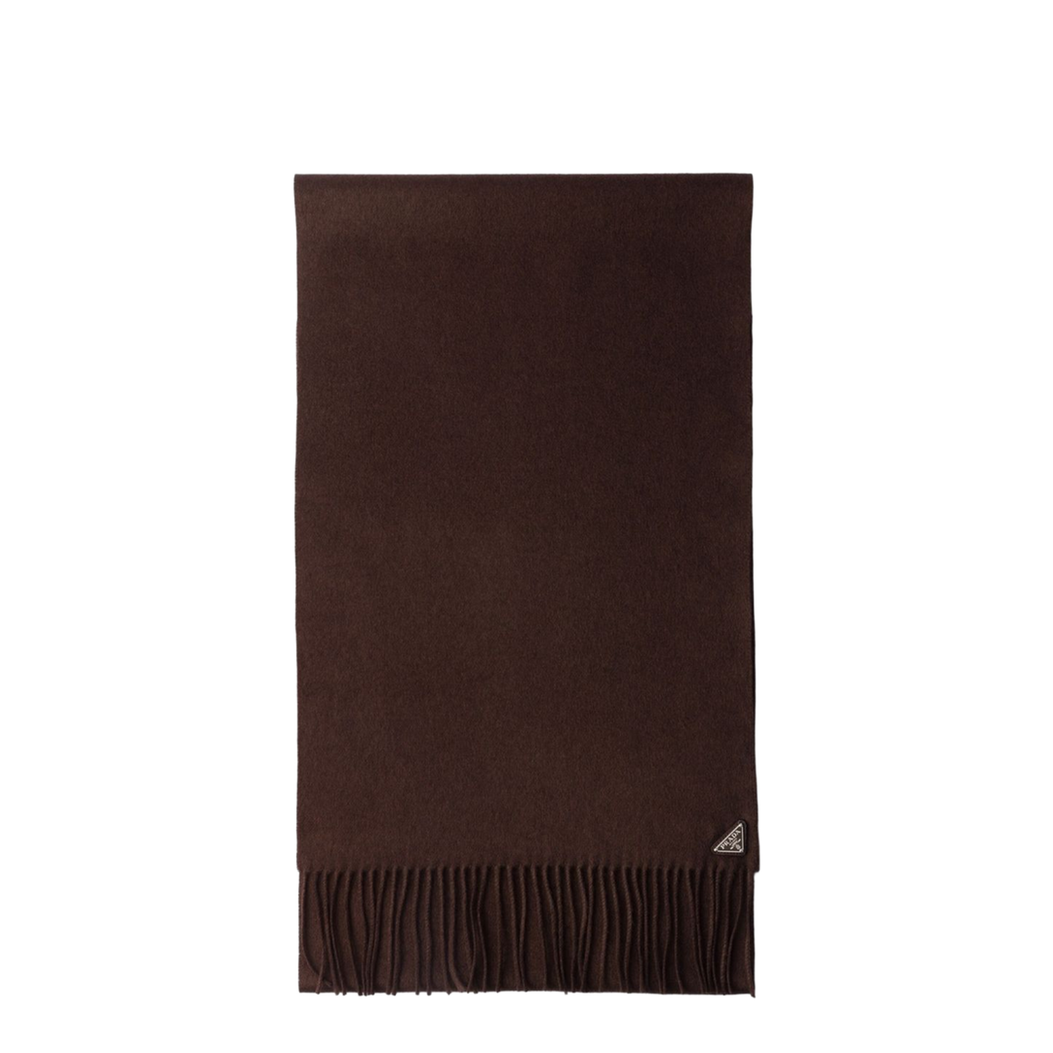 Brown Silk and Cashmere Scarf