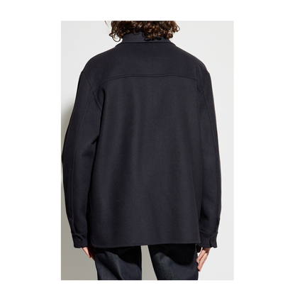 Navy Blue Tagnit Reversible Wool Shirt Jacket