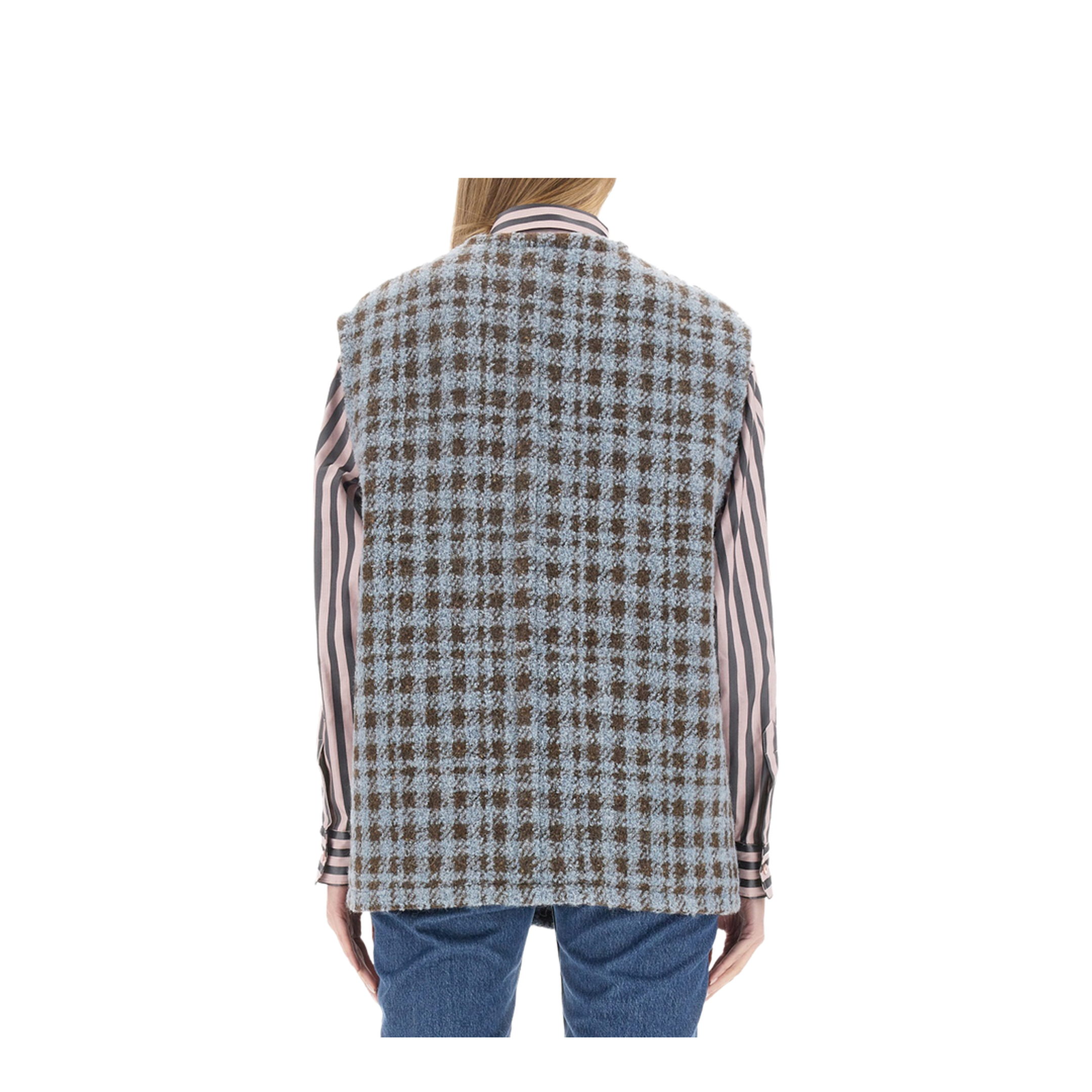 Checked Wool Blend Vest