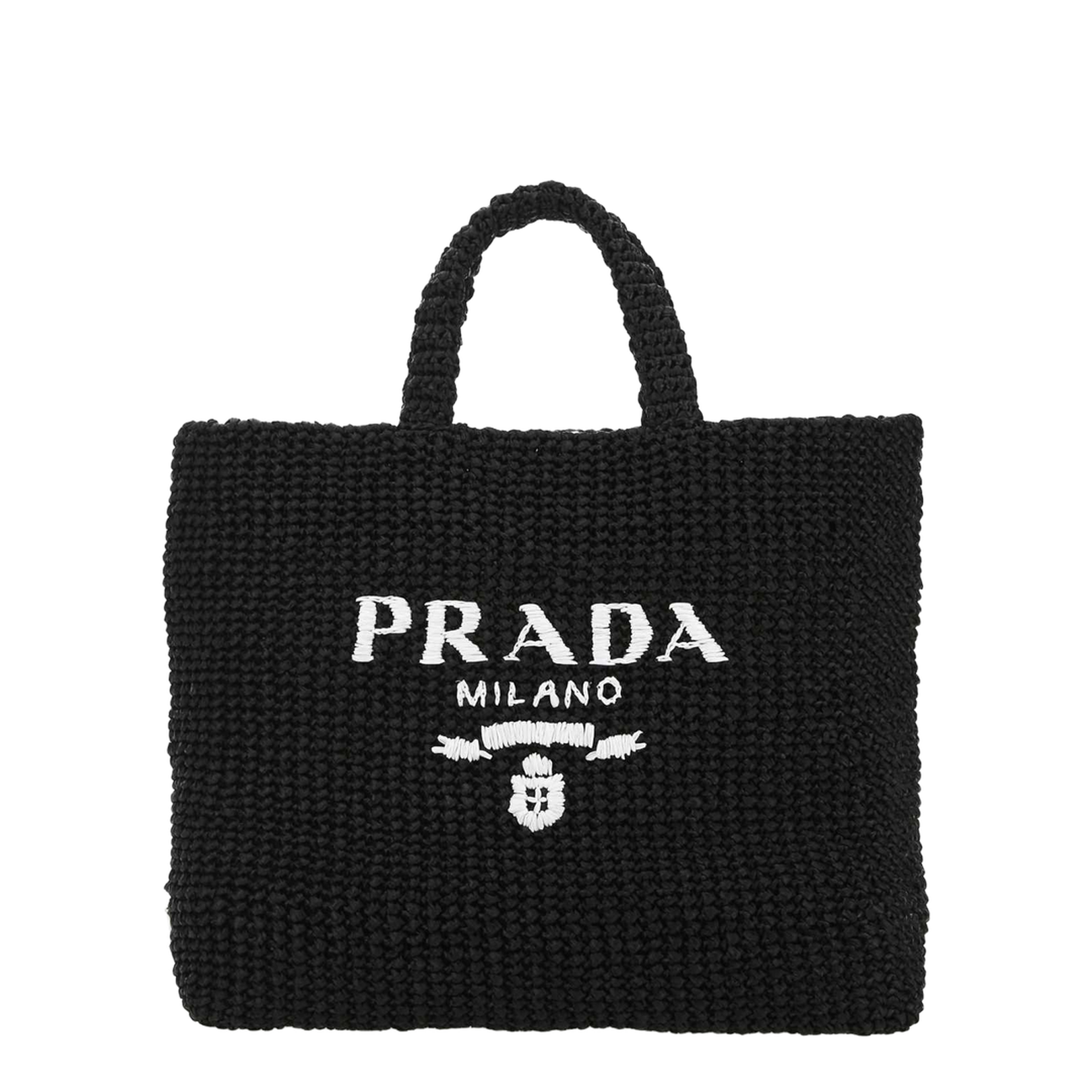 Black raffia shopping bag