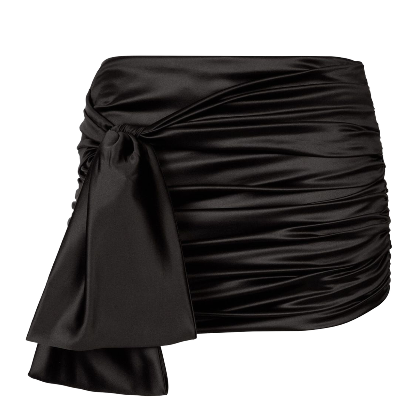 Knot-Detail Satin Miniskirt