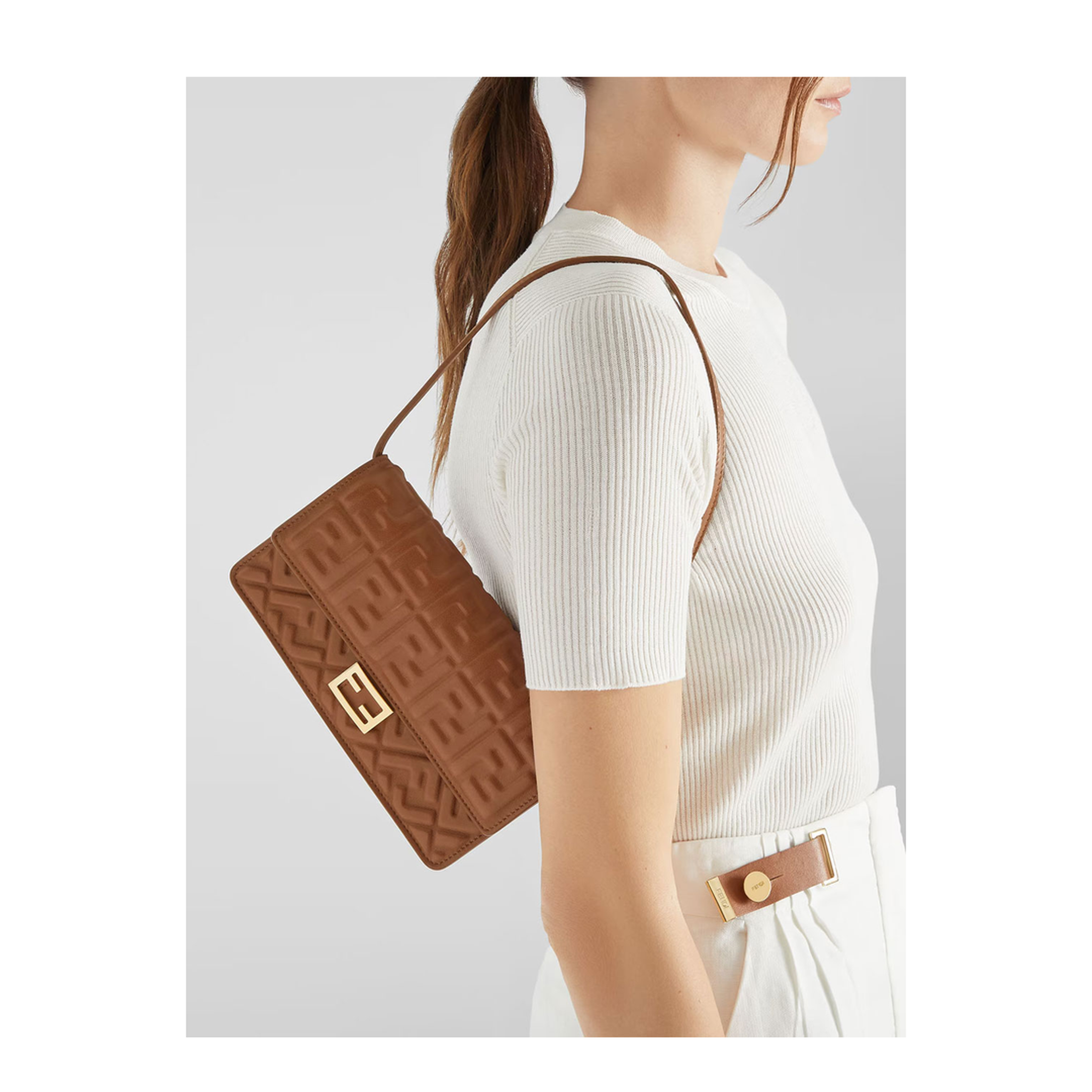 MAYFEYR - Fendi - Wallet On Chain Baguette In Nappa Leather With Ff Motif - 8M0498AAJD