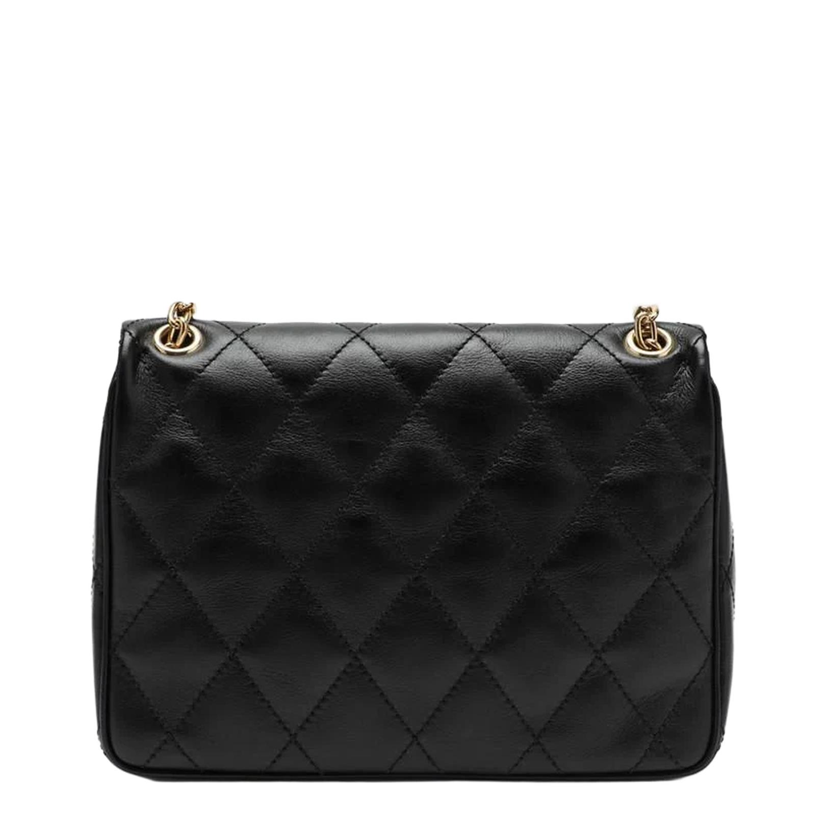 Large Shoulder Bag in Quilted Black Leather