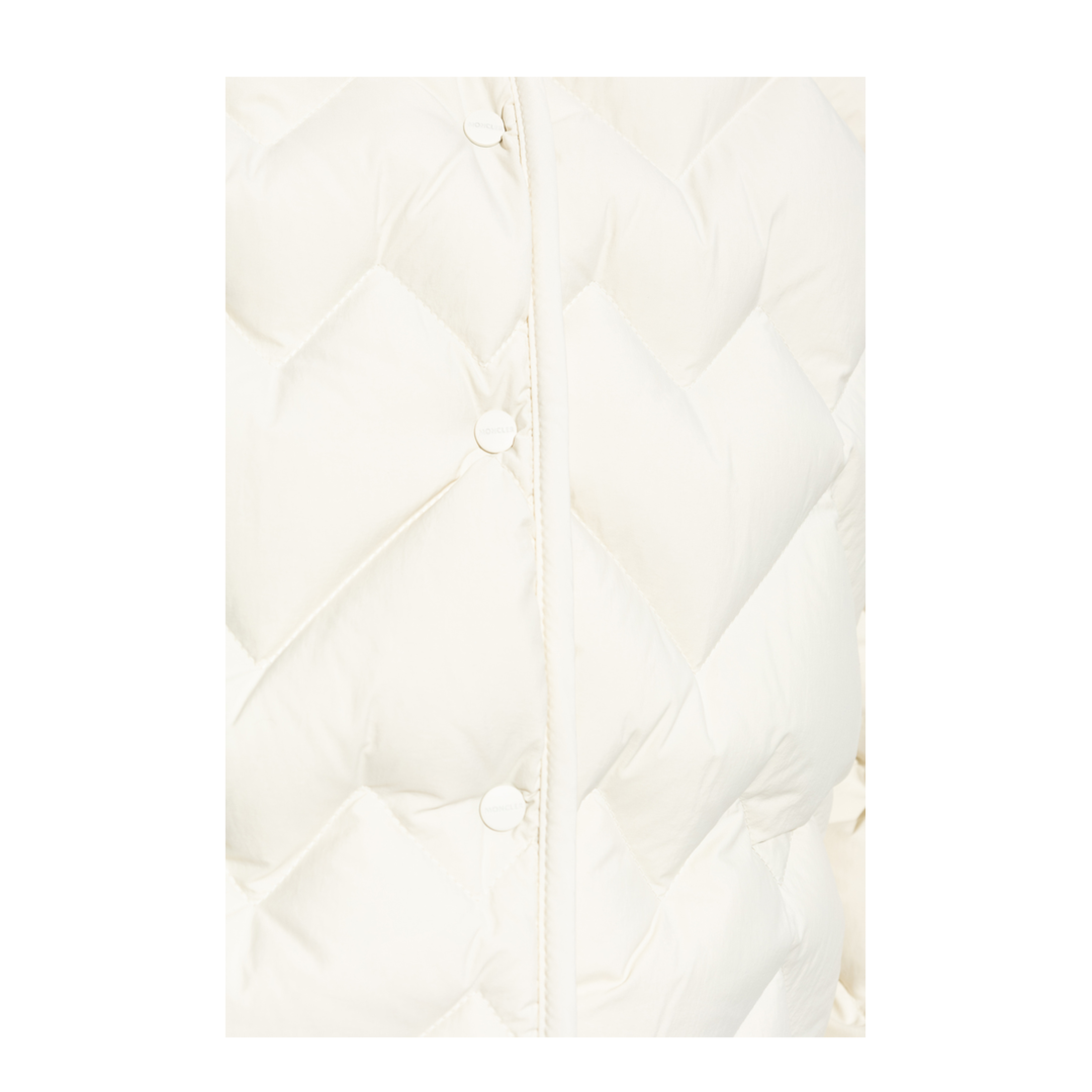 White Senevee Heart-Quilted Short Down Jacket