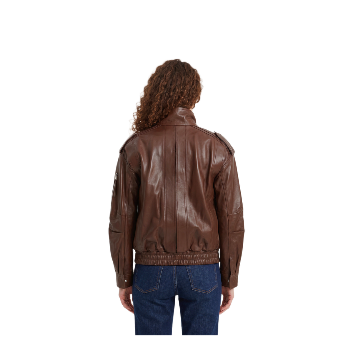 MAYFEYR - The Frankie Shop - Brown Napa Leather Bomber - JAFS22734200BROWN