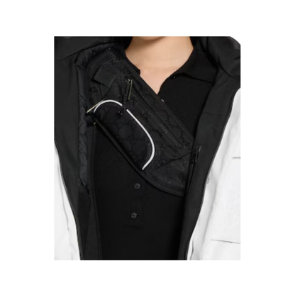 Large Belt Bag in Black Nylon Jacquard