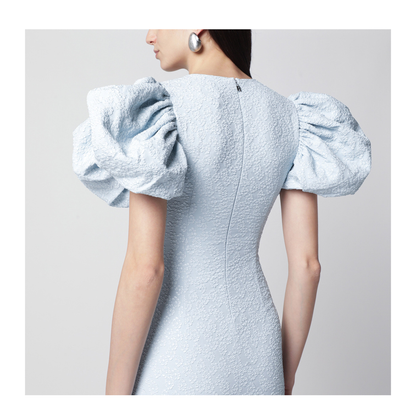 Balloon Jacquard Midi Dress