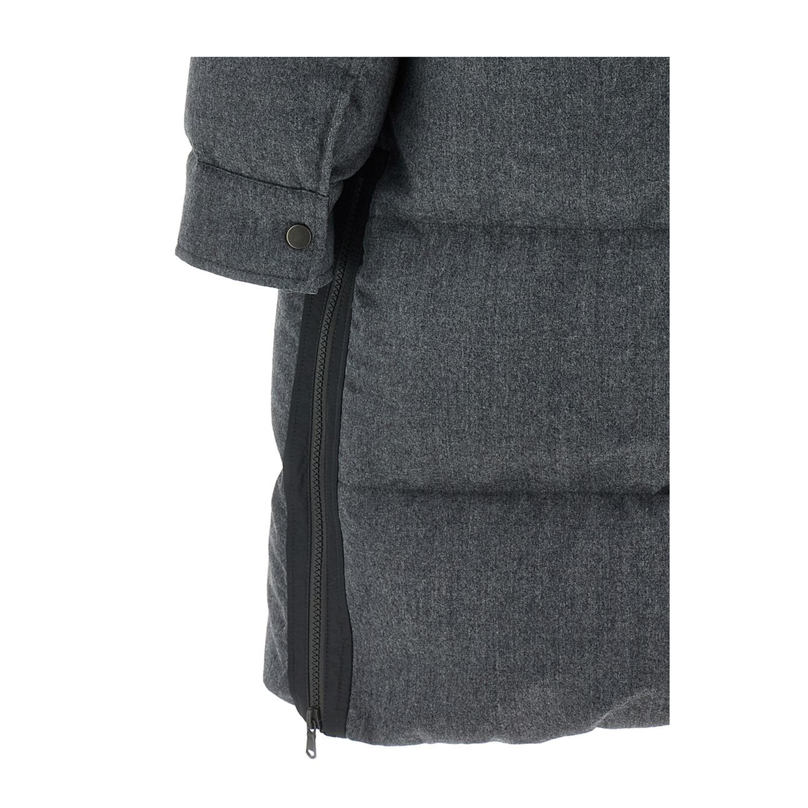 Shiny Zipper Pull Long Down Jacket