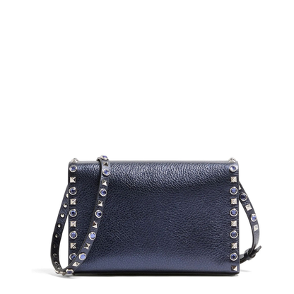 MAYFEYR - Valentino - Rockstud Small Shoulder Bag In Laminated Leather With Cabochon Stones - WB0181PAXF8Y