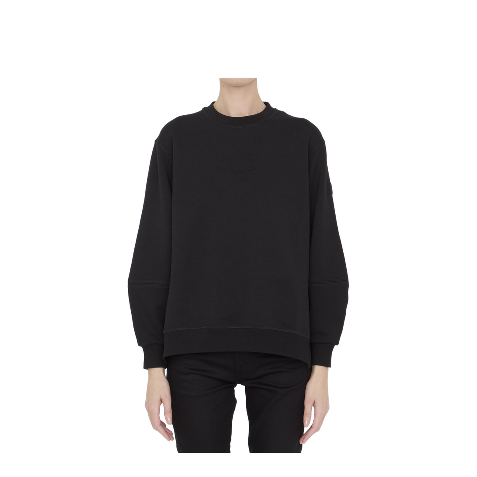 Black Cotton Oversize Sweatshirt
