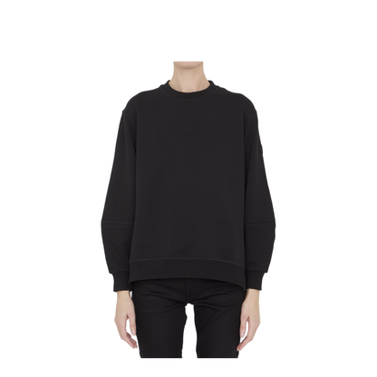 Black Cotton Oversize Sweatshirt
