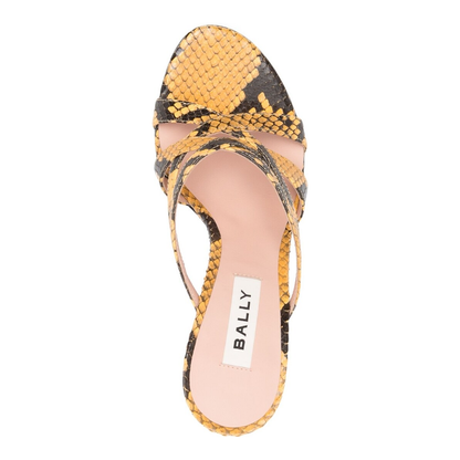 Snakeskin-Print Leather Mules