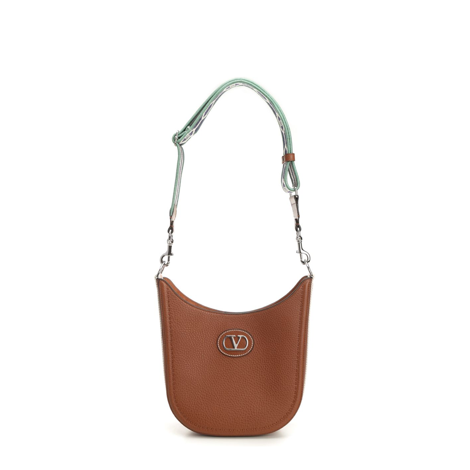 Caramel Leather Vlogo Signature Shoulder Bag