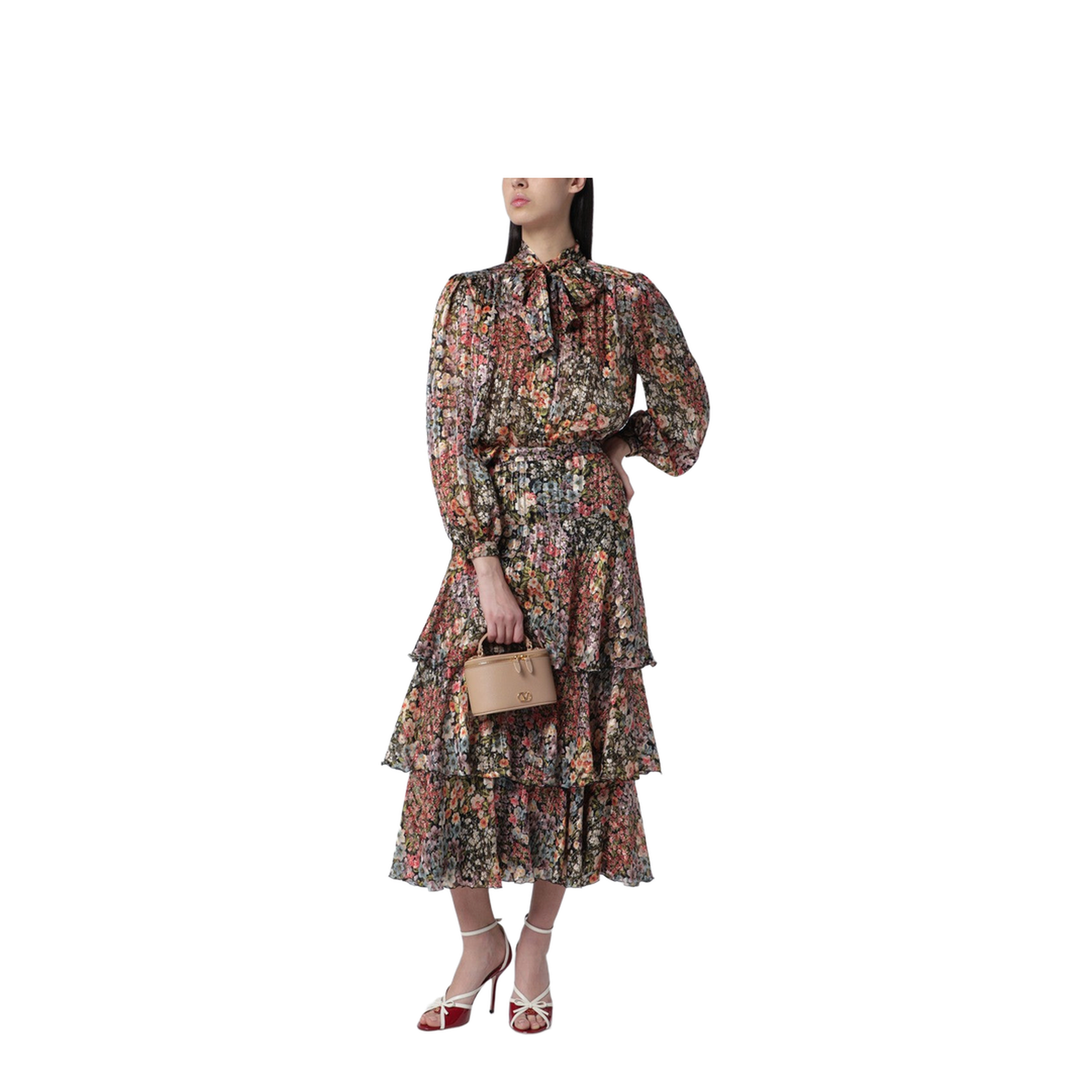 Vlogo Signature Mini Vanity Bag in Sand Pink Grained Calfskin