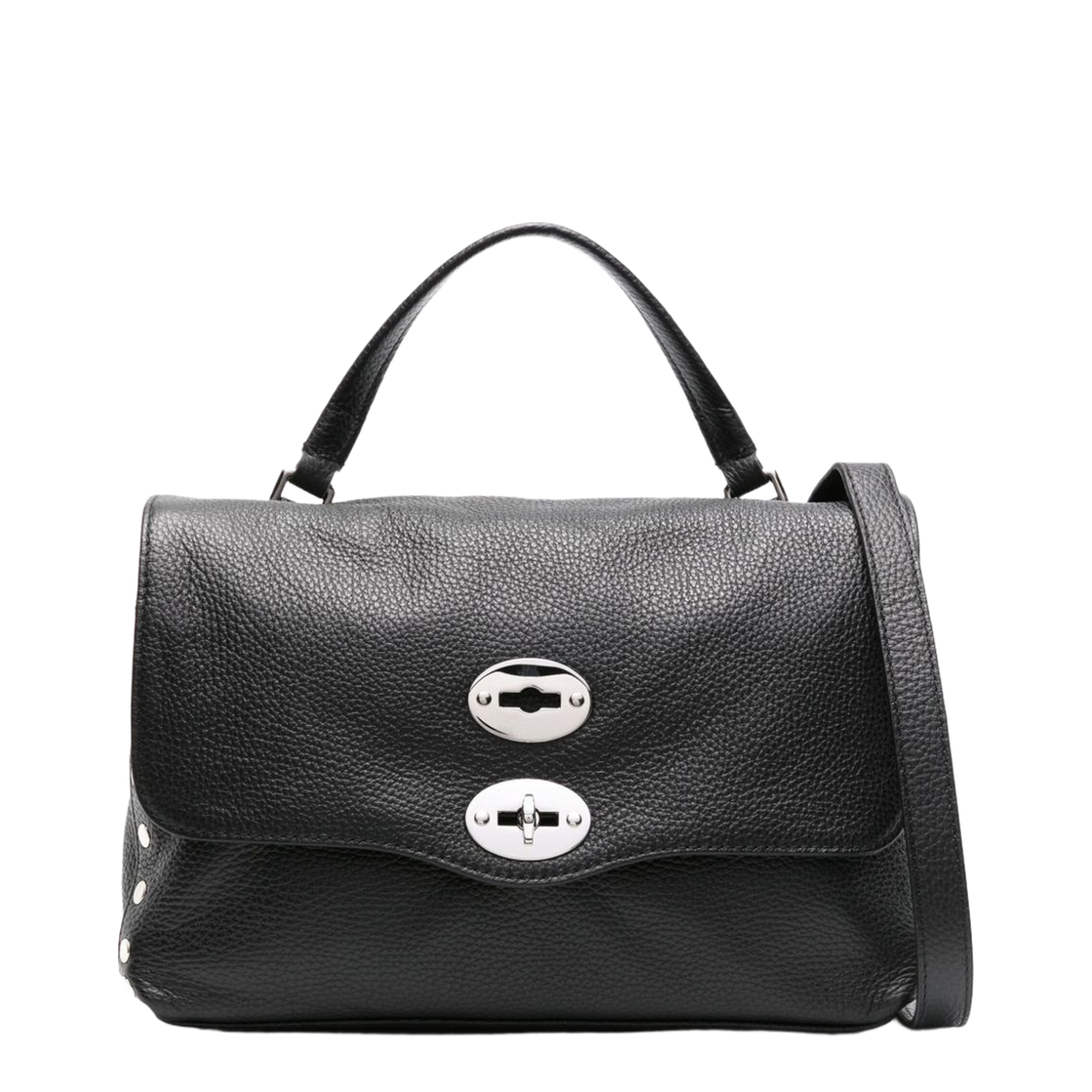 Postina Daily Small Calfskin Top-Handle Bag - Nero