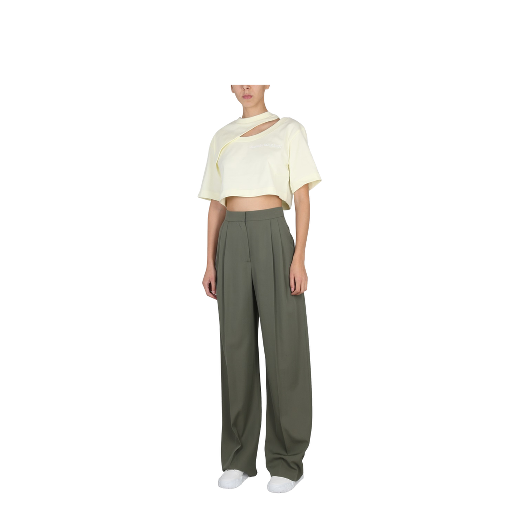 Wide Leg Trousers - Dark Green