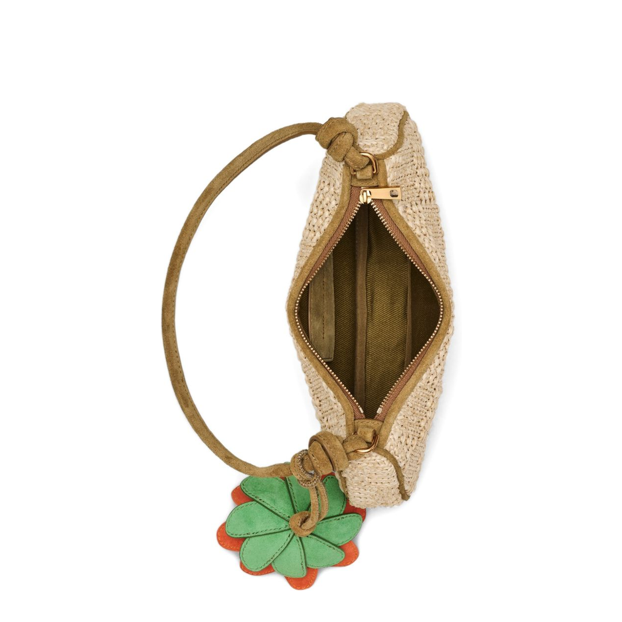 The Summer Woven Charm Shoulder Bag - NATURAL