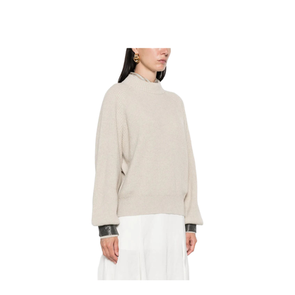 MAYFEYR - Brunello Cucinelli - Ribbed Sweater With Jewel Cuffs - M12723300