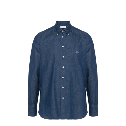 Indigo Blue Cotton Paisley Print Shirt