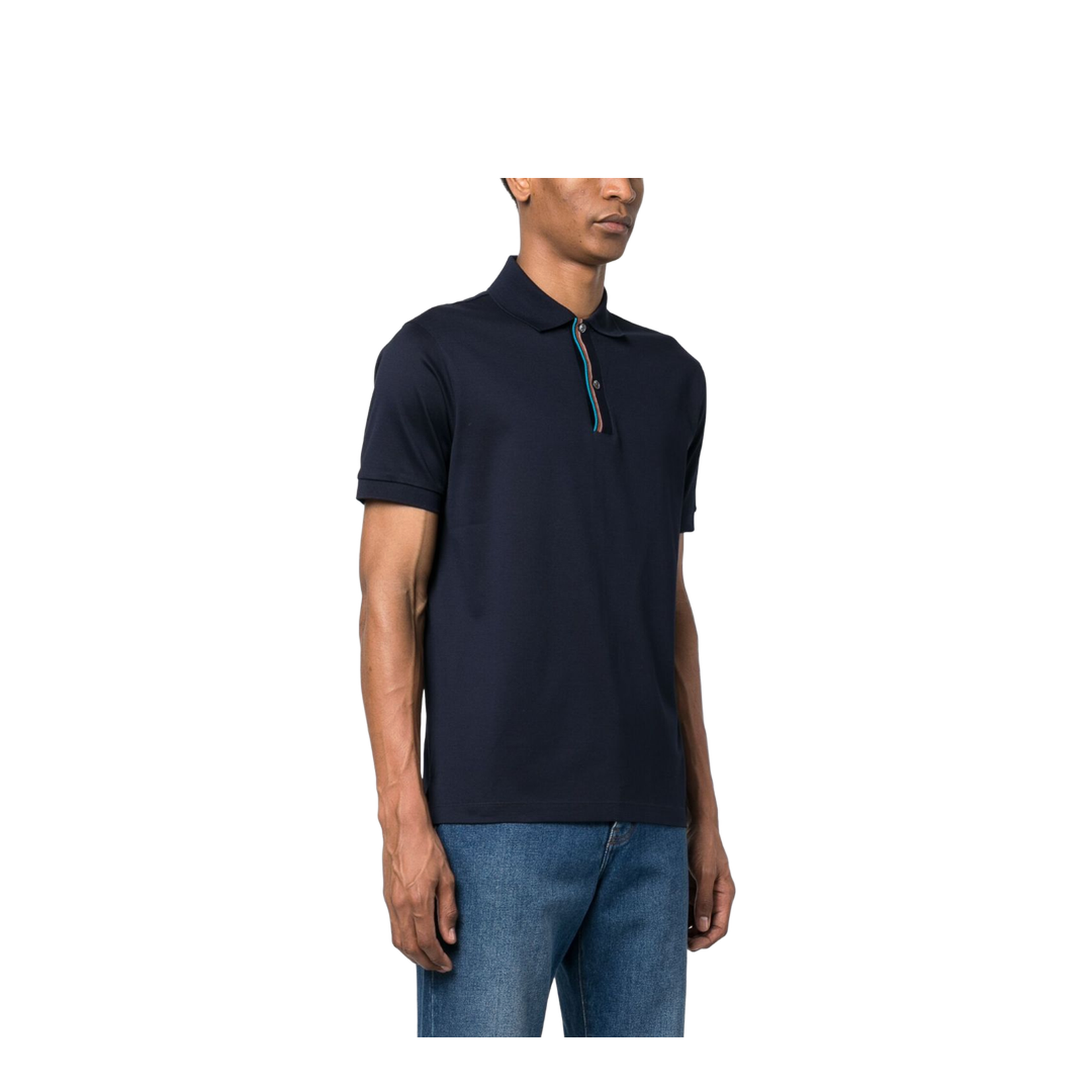 Rainbow-Stripe Cotton Polo Shirt