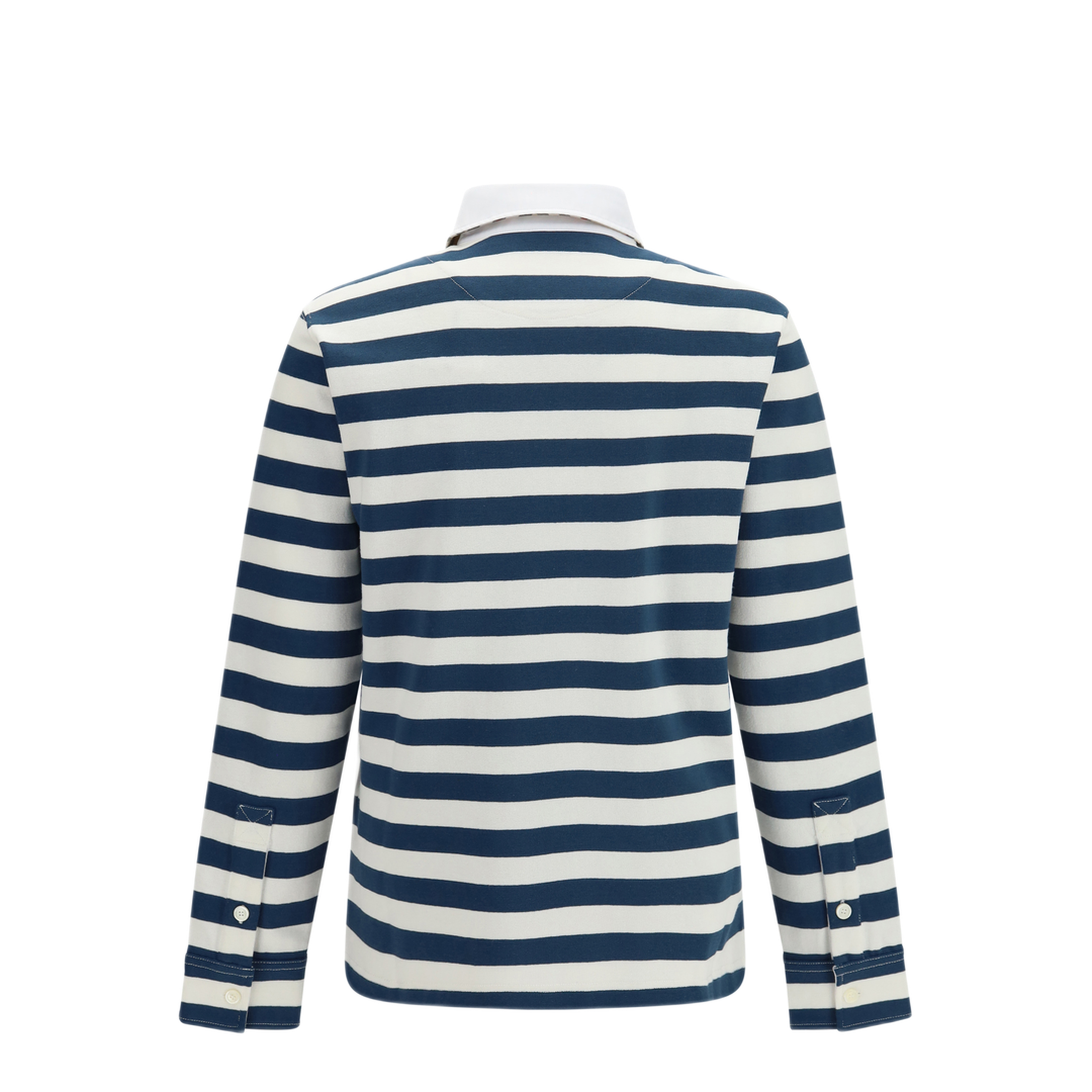 MAYFEYR - Burberry - Striped Long Sleeve Cotton Polo - 8127647C6462