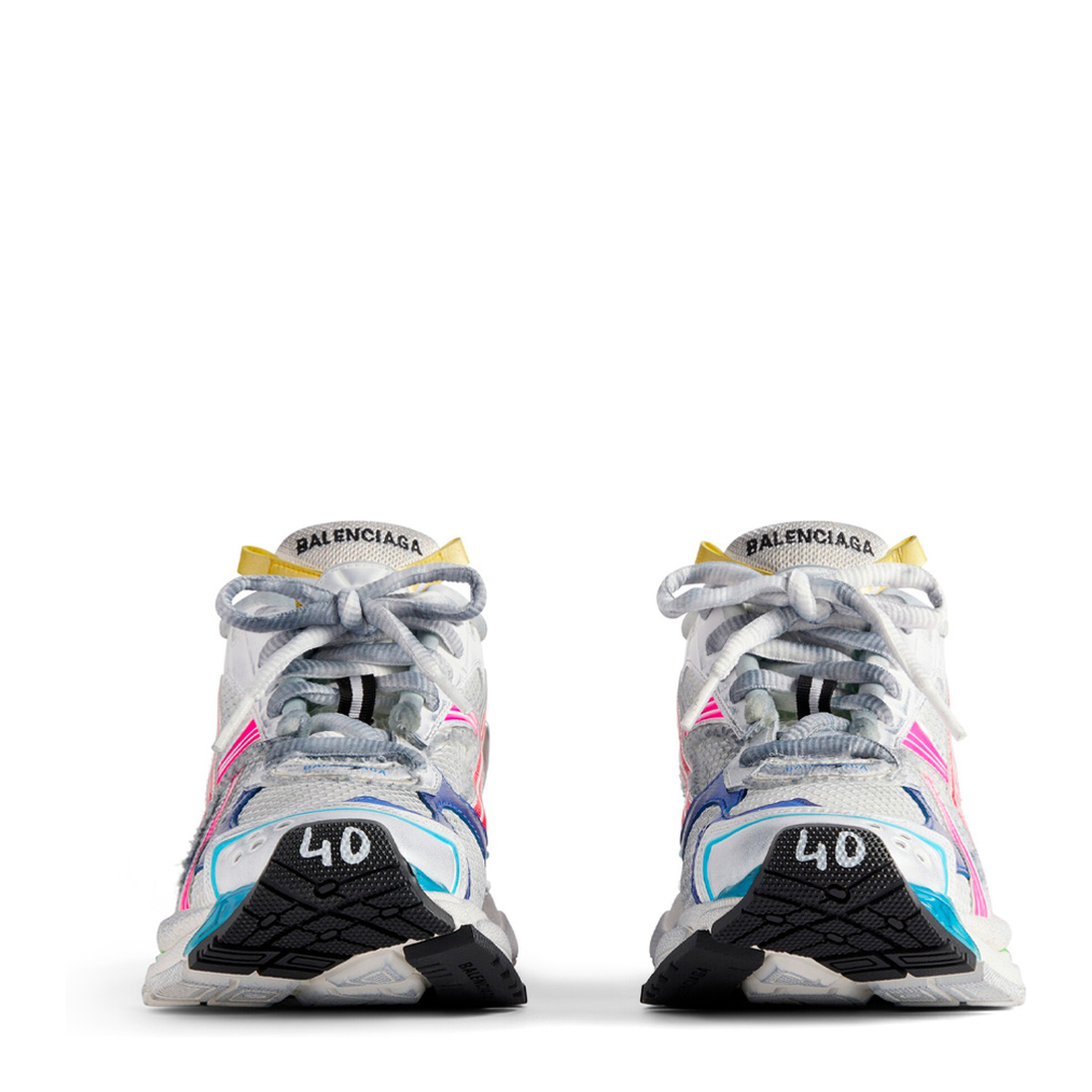 MAYFEYR - Balenciaga - Mesh And Nylon Multicolor Worn-Out Effect Runner Sneakers - 772767W3RBW