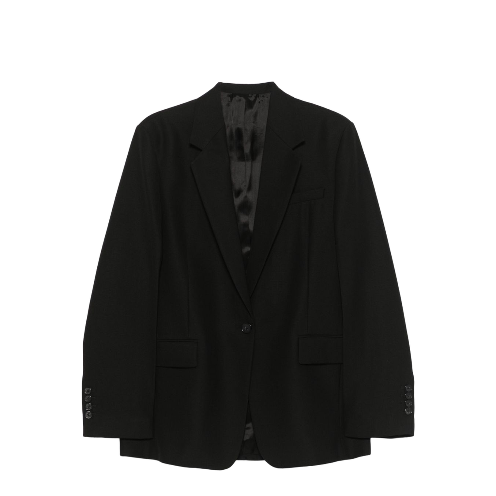 Wool Blend Single-Breasted Blazer Jacket