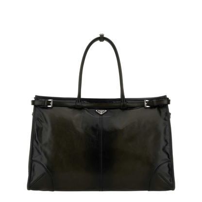 Dark Green Leather Bonnie Shopping Bag