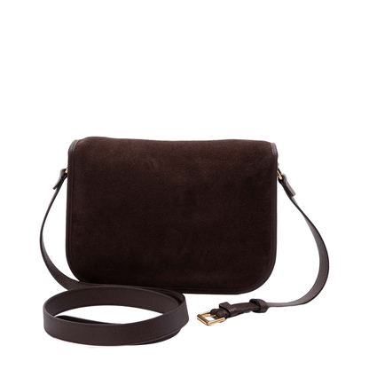 Brown Suede Antibes Crossbody Bag