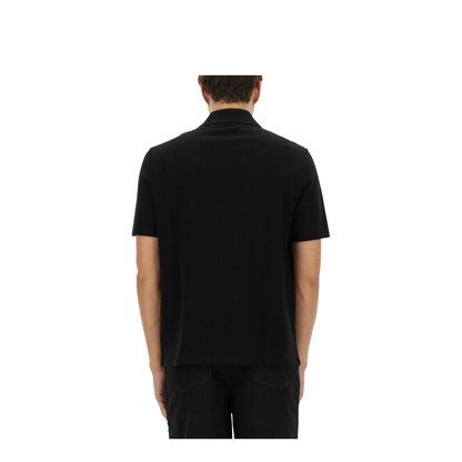 Cotton Polo with Patch Cotton Black