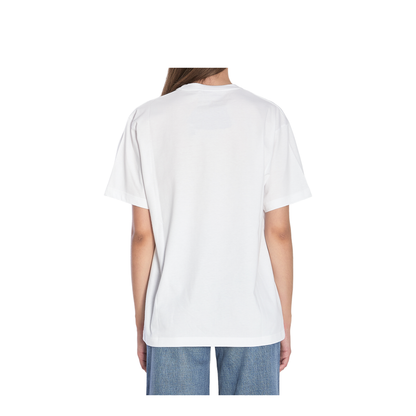 Cotton Jersey T-Shirt with Print in White