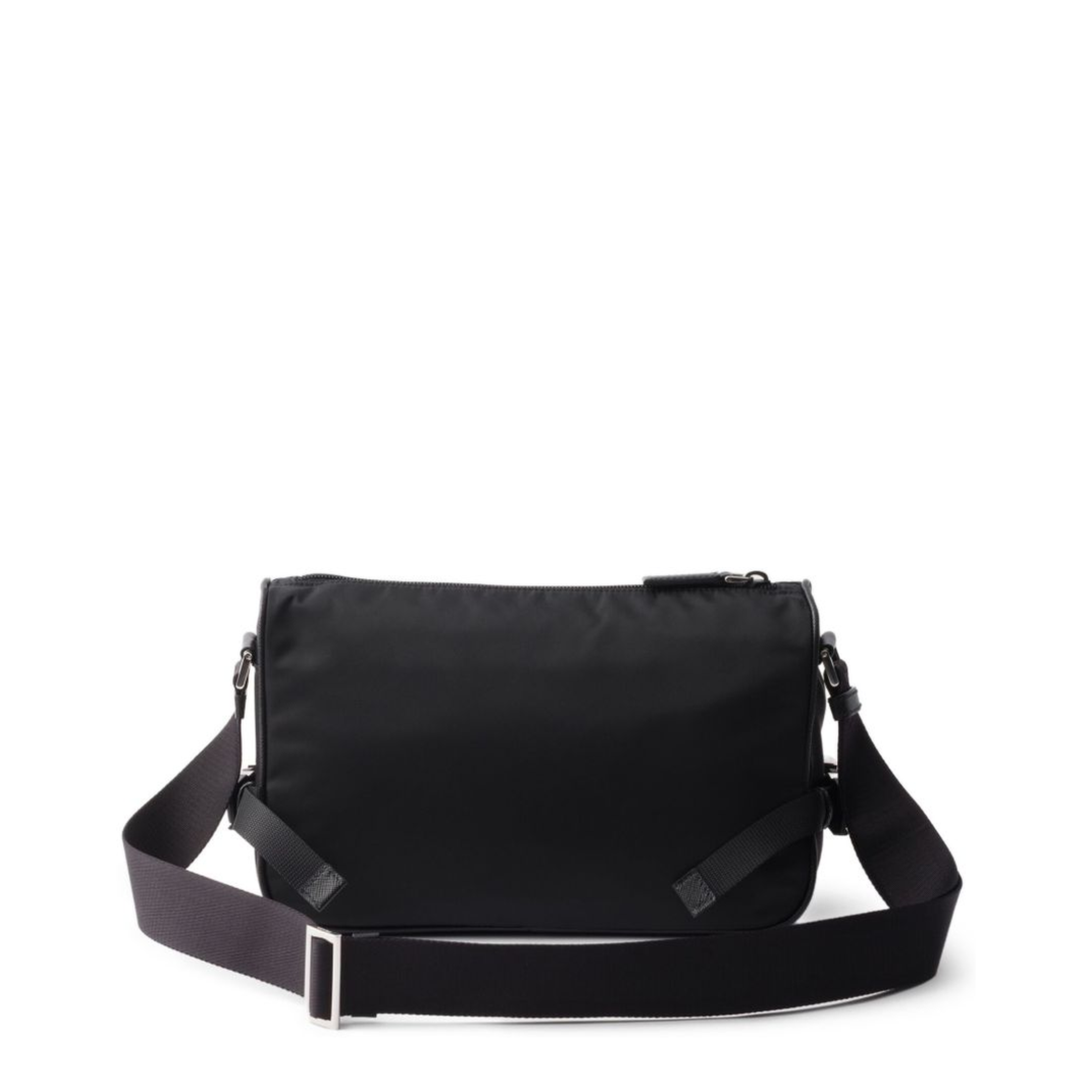 Black Medium Re-Nylon and Saffiano Leather Shoulder Bag