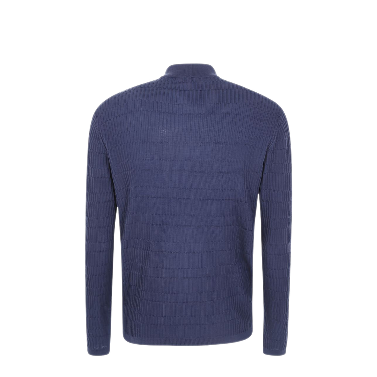 MAYFEYR - Emporio Armani - Navy Ribbed High Neck Sweater - EM006315AF27831FB065