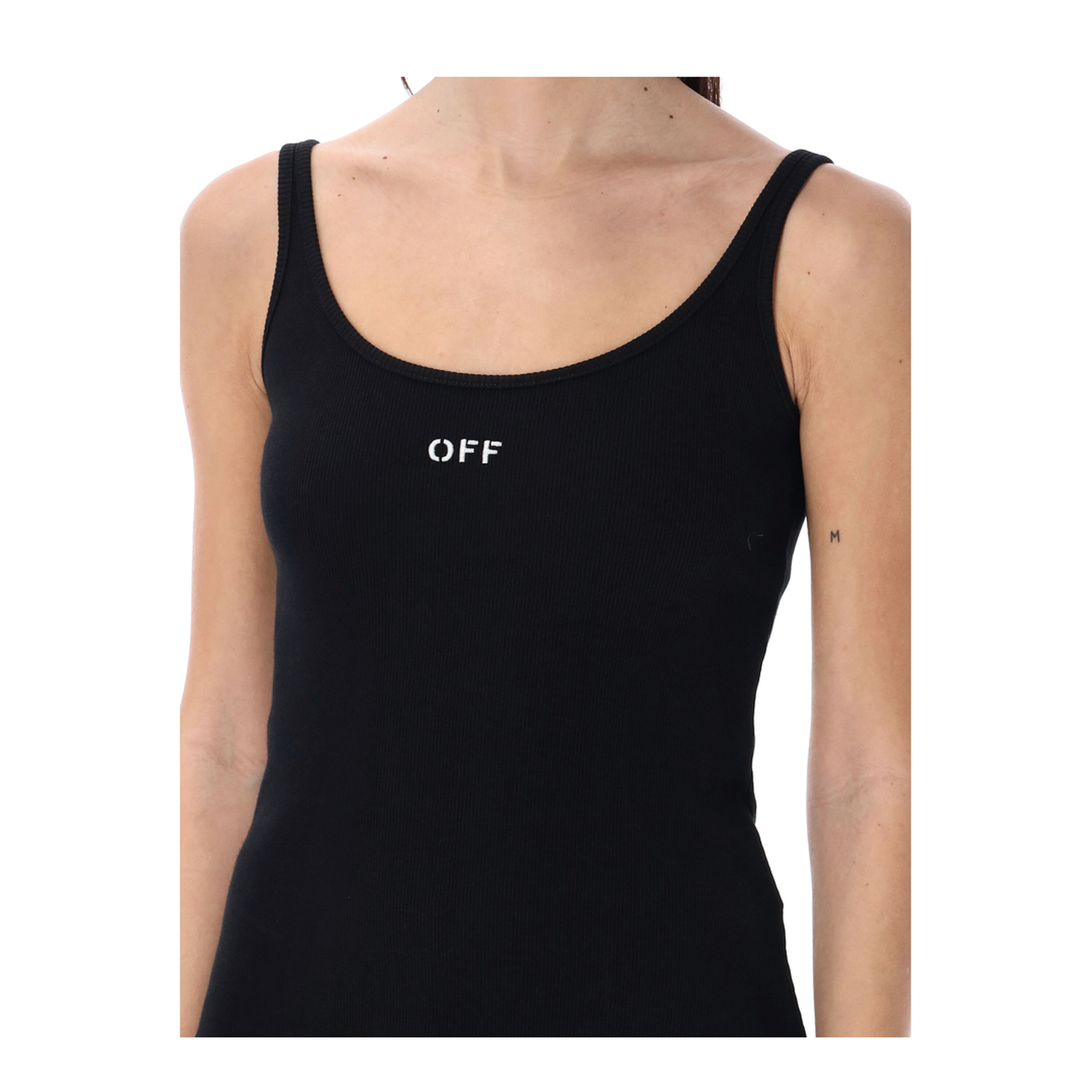 Off Stamp Rib Tank Top Black