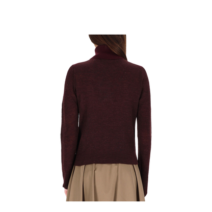 Wool Blend Sweater - Dark Red