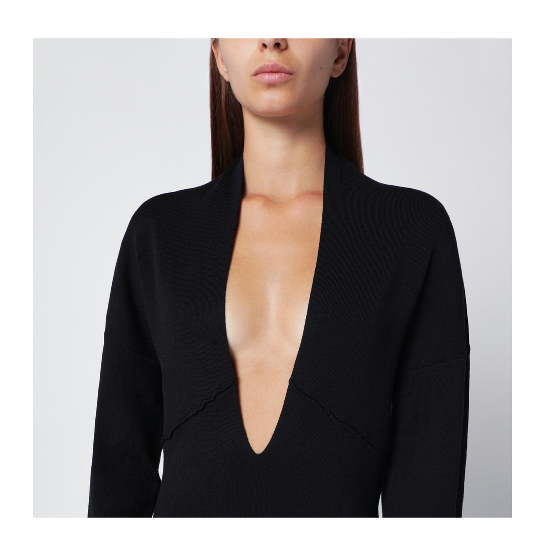 MAYFEYR - Entire Studios - Black Long Dress With Wide Neckline - ESW-W25-10059COBL