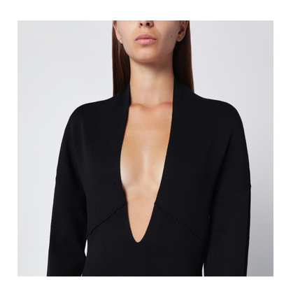 MAYFEYR - Entire Studios - Black Long Dress With Wide Neckline - ESW-W25-10059COBL