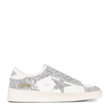 Stardan Sneakers in White and Silver Glitter