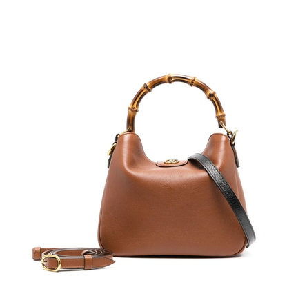 Diana Small Leather Shoulder Bag - Brown