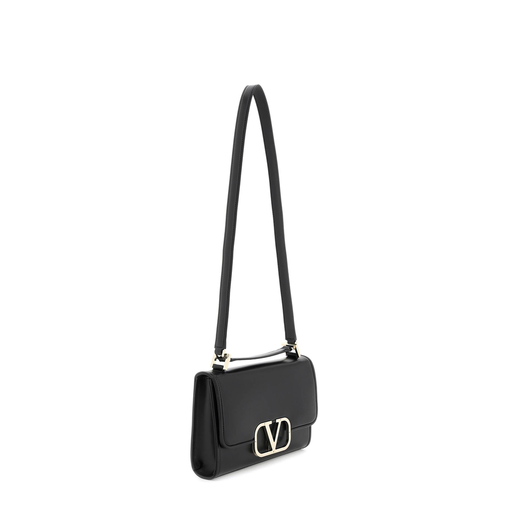 VLogo Leather Shoulder Bag