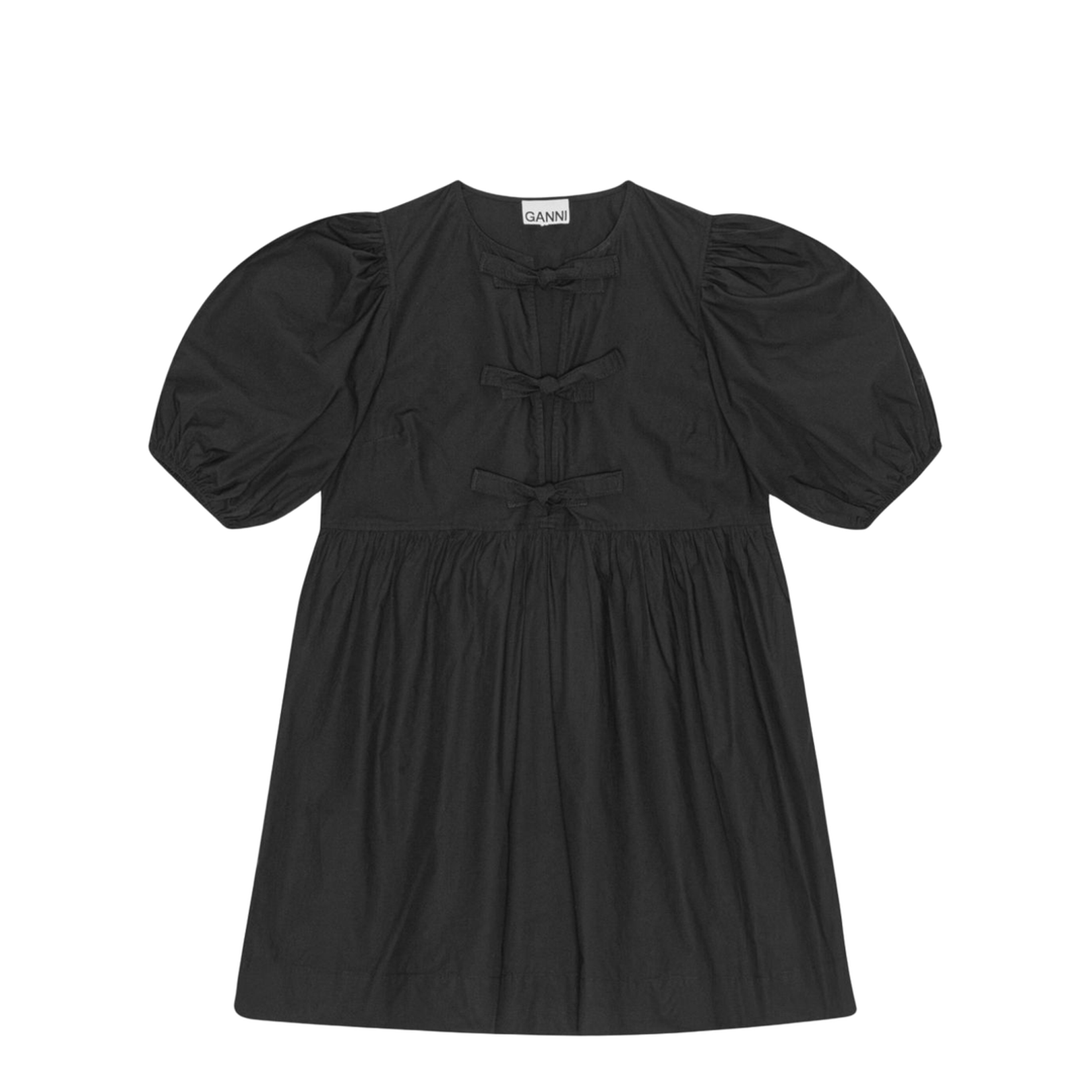 Tie String Poplin Mini Dress