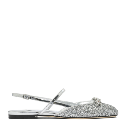 MAYFEYR - Jimmy Choo - Belinda Slingback Ballet Flats - BELINDASBFLATJDPSILVERSILVER