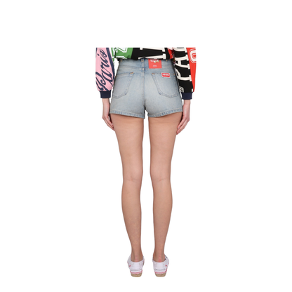 Light-blue denim shorts