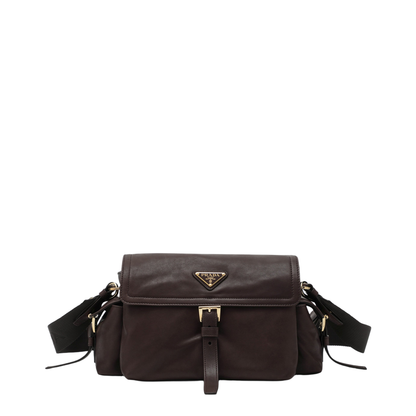 Explore Medium Nappa Leather Shoulder Bag - Sienna (Brown)