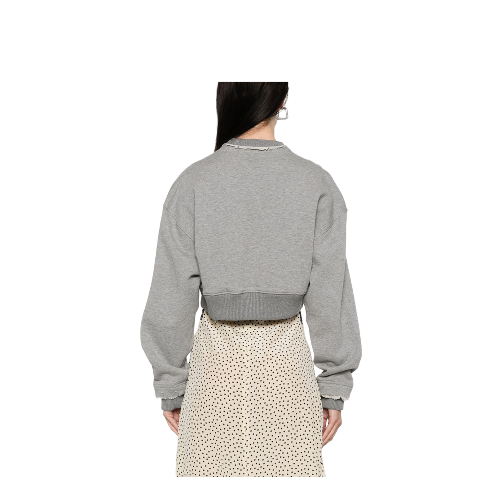 Logo Cotton Cropped Sweatshirt