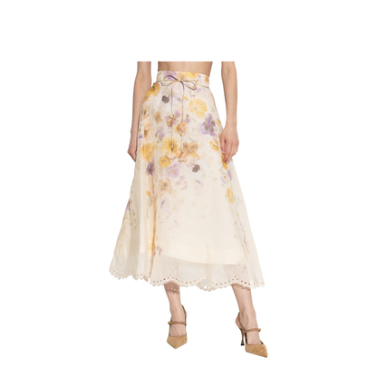 Embroidered Midi Skirt